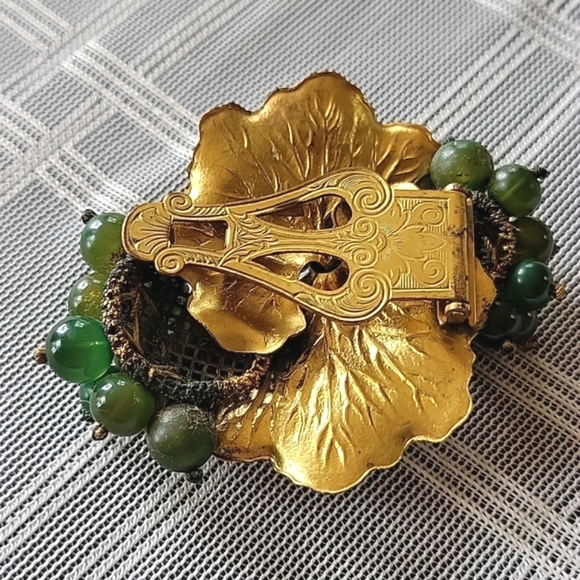 Vintage Brass and Glass Beads Single Shoe Clip - Picture 3 of 7